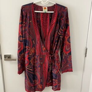 Farm Rio  Long Sleeve Wrap Mini Dress